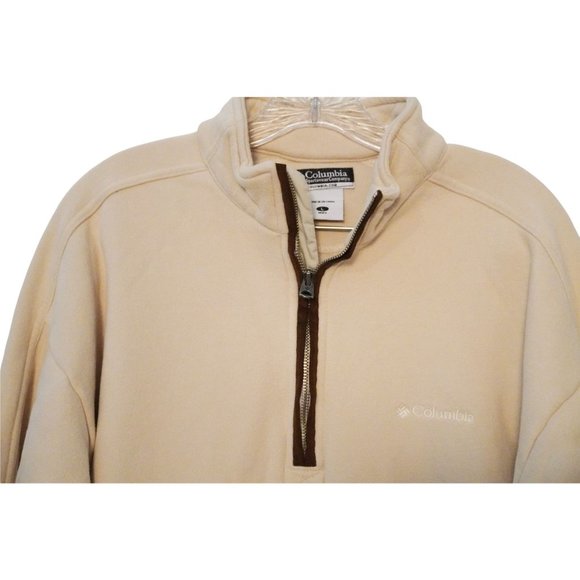 Columbia Pullover Sweatshirt 1/4 Zip Mens Size Large Light Beige - Picture 2 of 8
